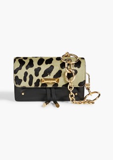 Tod's - Leopard-print calf hair and leather shoulder bag - Green - OneSize