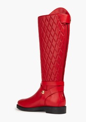 Tod's - Logo-appliquéd quilted leather boots - Red - EU 34.5