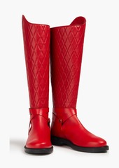 Tod's - Logo-appliquéd quilted leather boots - Red - EU 34.5