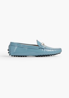 Tod's - Double T patent-leather loafers - Blue - EU 34