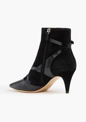 Tod's - Patent leather-trimmed suede ankle boots - Black - EU 42