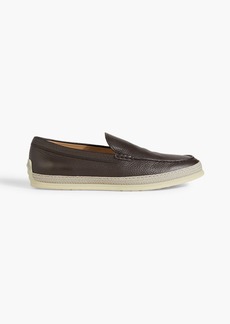 Tod's - Pebbled-leather loafers - Brown - UK 6.5