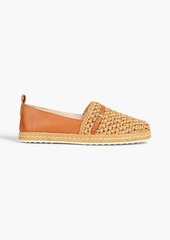 Tod's - Raffia and leather espadrilles - Brown - EU 37