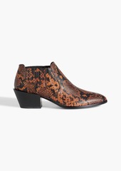 Tod's - Snake-effect leather ankle boots - Animal print - EU 35