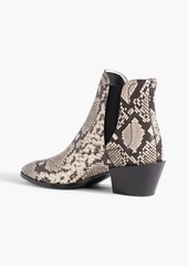 Tod's - Snake-effect leather ankle boots - Animal print - EU 37