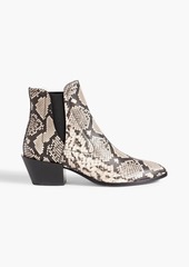 Tod's - Snake-effect leather ankle boots - Animal print - EU 37