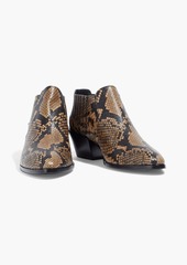 Tod's - Snake-effect leather ankle boots - Black - EU 35