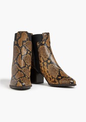 Tod's - Snake-effect leather ankle boots - Brown - EU 35