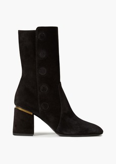 Tod's - Snap-detailed suede ankle boots - Black - EU 36.5