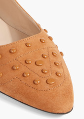 Tod's - Studded suede point-toe flats - Brown - EU 38