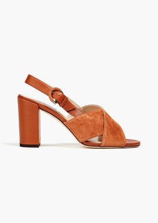 Tod's - Suede and leather slingback sandals - Brown - EU 38