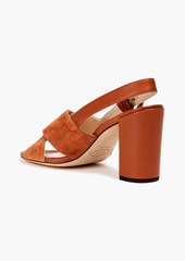 Tod's - Suede and leather slingback sandals - Brown - EU 37