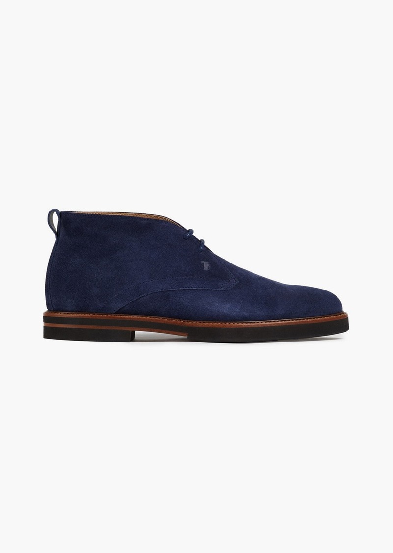 Tod's - Suede desert boots - Blue - UK 6