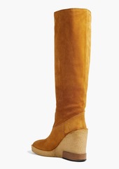 Tod's - Suede wedge knee boots - Yellow - EU 40