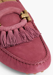 Tod's - T-Ring tasseled nubuck loafers - Pink - EU 34