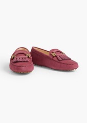Tod's - T-Ring tasseled nubuck loafers - Pink - EU 34