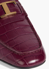 Tod's - T Timeless croc-effect leather loafers - Purple - EU 34.5