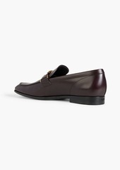 Tod's - T Timeless embellished leather loafers - Burgundy - UK 9.5
