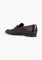 Tod's - T Timeless embellished leather loafers - Burgundy - UK 10