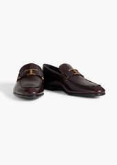 Tod's - T Timeless embellished leather loafers - Burgundy - UK 10