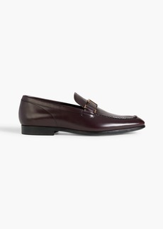 Tod's - T Timeless embellished leather loafers - Burgundy - UK 10