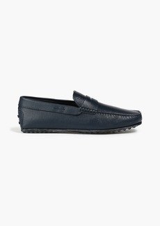 Tod's - Textured-leather driving shoes - Blue - UK 10