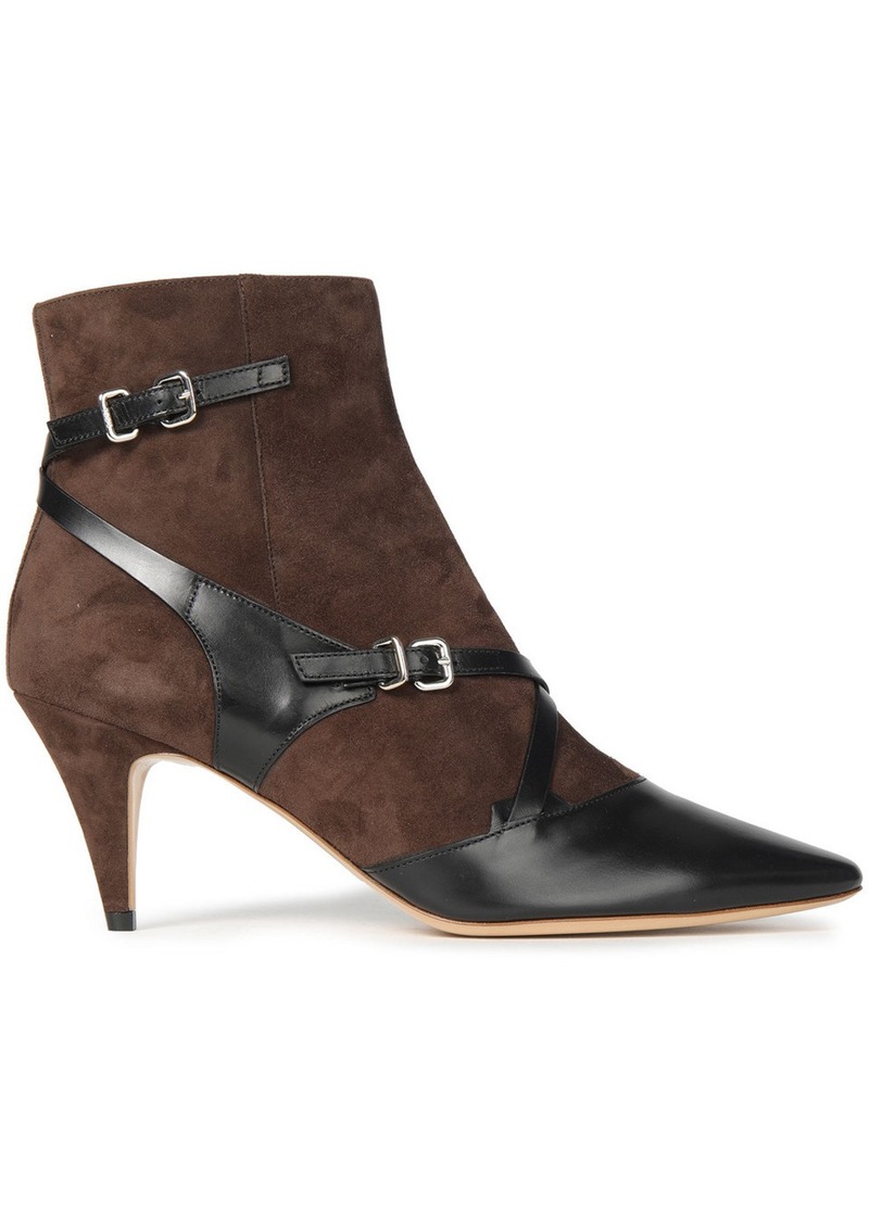 Tod's - Two-tone leather and suede ankle boots - Brown - EU 35