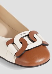 Tod's - Two-tone leather ballet flats - White - EU 37