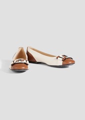 Tod's - Two-tone leather ballet flats - White - EU 37