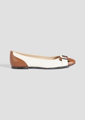 Tod's - Two-tone leather ballet flats - White - EU 37