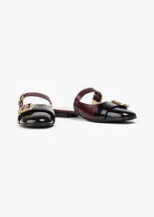 Tod's - Two-tone leather slippers - Burgundy - EU 36