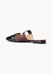 Tod's - Two-tone leather slippers - Burgundy - EU 36