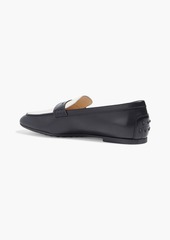 Tod's - Two-tone pebbled leather-paneled leather loafers - Black - EU 42