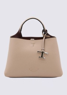 TOD'S BEIGE LEATHER TOTE BAG