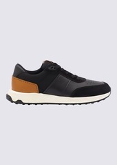 TOD'S BLACK AND BROWN SUEDE SNEAKERS