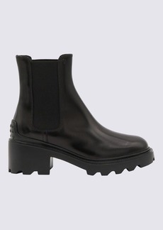 TOD'S BLACK LEATHER ANKLE BOOTS