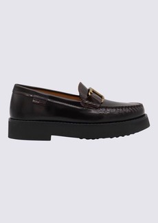 TOD'S BLACK LEATHER T TIMELESS LOAFERS