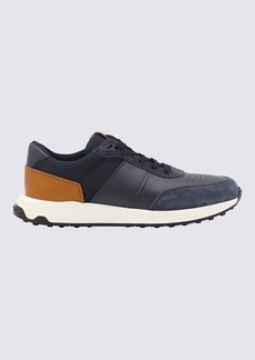 TOD'S BLUE AND BROWN SUEDE SNEAKERS
