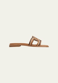 Tod's Colorblock Leather Chain Flat Sandals