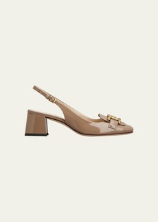 Tod's Cuoio Patent Slingback Chain Pumps