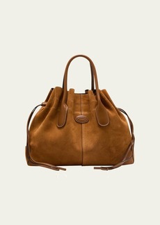 Tod's Drawstring Suede & Leather Top-Handle Bag