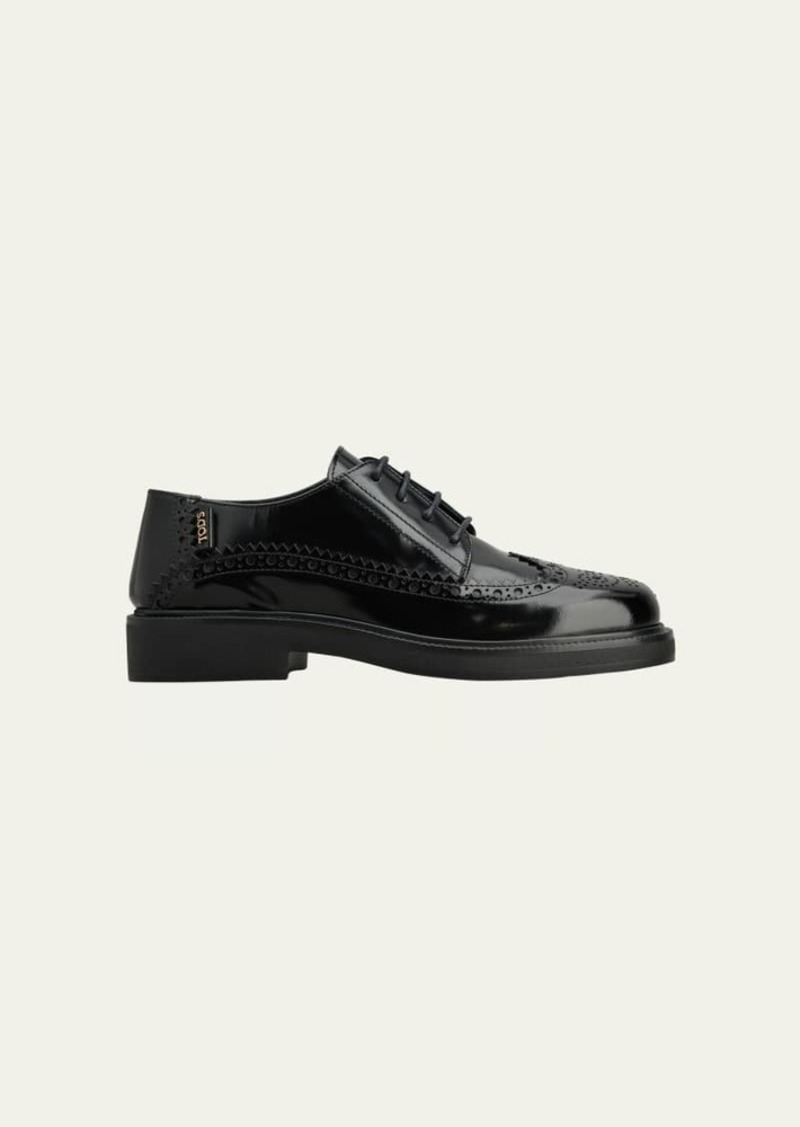 Tod's Gomma Leather Lace-Up Oxford Loafers