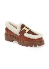Tod's Gomma Pes Genuine Shearling Trimmed Loafer