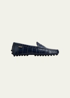 Tod's Gommino Croco Penny Driver Loafers