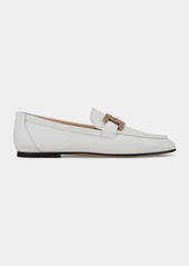 Tod's Kate Chain Calfskin Flat Loafers