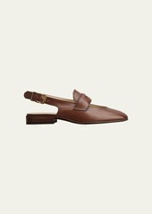 Tod's Leather Slingback Ballerina Penny Loafers