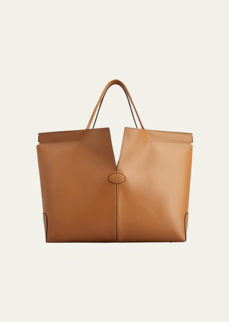 Tod's Media Calf Leather Shopper Tote Bag