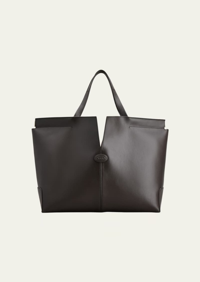 Tod's Media Calf Leather Shopper Tote Bag