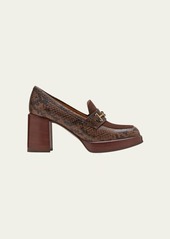 Tod's Mixed Leather Heeled Loafers