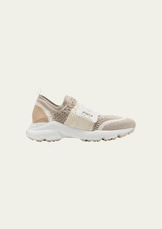 Tod's Stretch Woven Cotton Runner Sneakers
